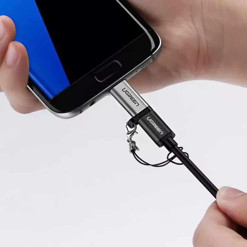 Adapter USB UGREEN USB-C na microUSB szary, lekki 0,4 kg