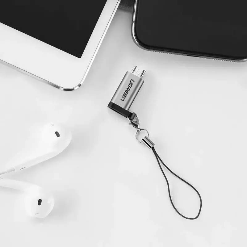 Adapter USB UGREEN USB-C na microUSB szary, lekki 0,4 kg