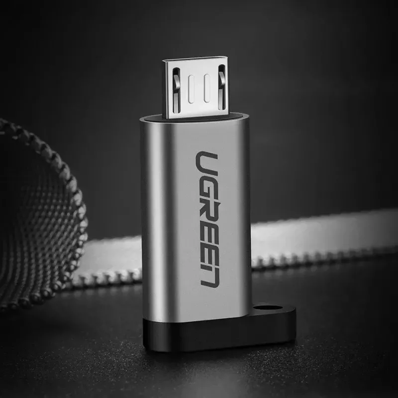 Adapter USB UGREEN USB-C na microUSB szary, lekki 0,4 kg