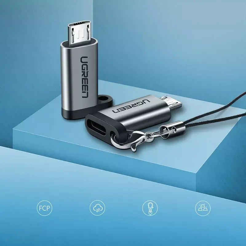 Adapter USB UGREEN USB-C na microUSB szary, lekki 0,4 kg
