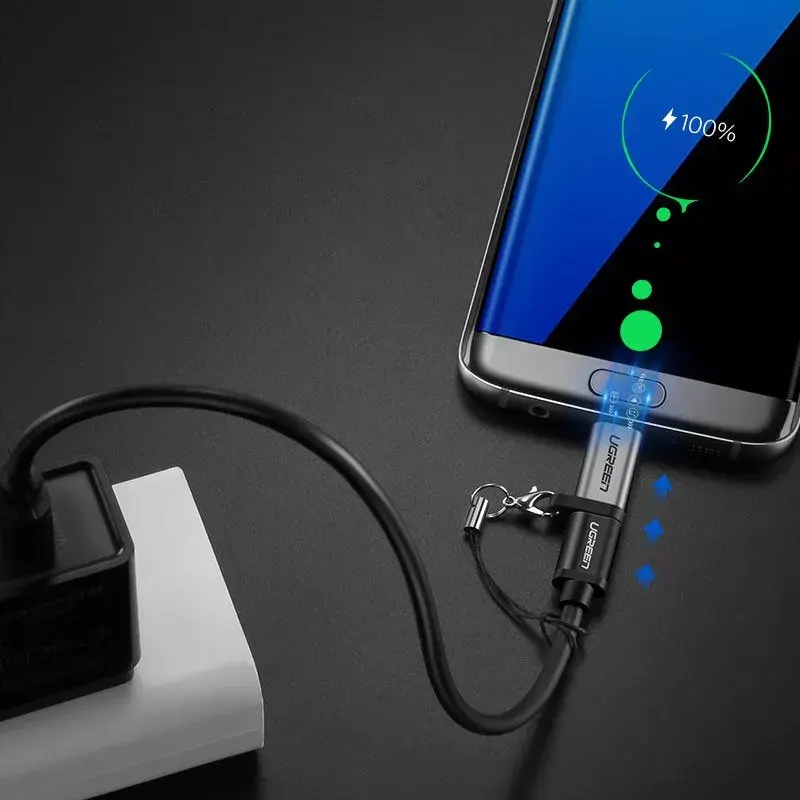 Adapter USB UGREEN USB-C na microUSB szary, lekki 0,4 kg
