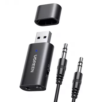 UGREEN Bluetooth audio adapter UGR1207BLK Bluetooth 5.1 z wyjściem AUX 3,5 mm