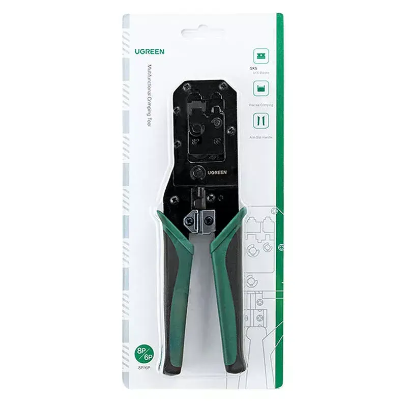 Zaciskarka UGREEN NW136 do kabli Ethernet RJ45/UTP, Czarno-Zielona