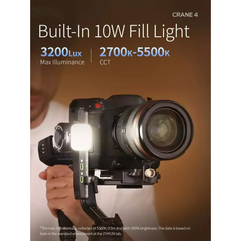 Gimbal Zhiyun Crane 4 3-osiowy stabilizator z czasem pracy baterii do 10 godzin