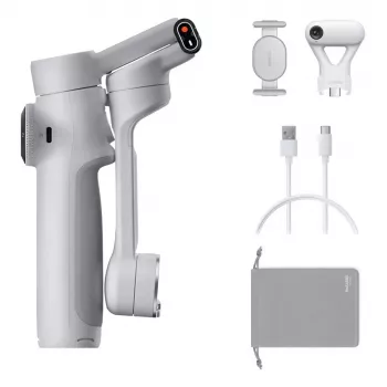Gimbal Insta360 Flow 2 Standard Bundle — 3-osiowy stabilizator do smartfonów, składany, bateria 1100 mAh, Stone Gray