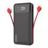 Powerbank Dudao K1Pro 20000mAh 15W z 4 zintegrowanymi kablami, czarny