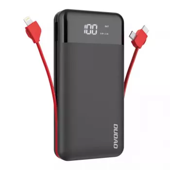 Powerbank Dudao K1Pro 20000mAh 15W z 4 zintegrowanymi kablami, czarny