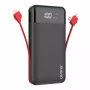 Powerbank Dudao K1Pro 20000mAh 15W z 4 zintegrowanymi kablami, czarny