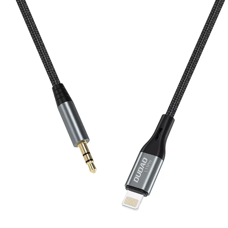 DUDAO kabel audio Lightning - mini jack 3,5 mm 1 m szary L11PRO