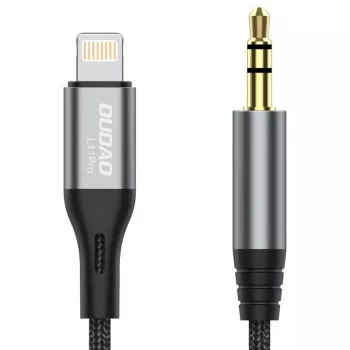 DUDAO kabel audio Lightning - mini jack 3,5 mm 1 m szary L11PRO