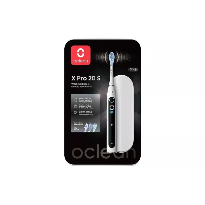 Szczoteczka elektryczna OCLEAN X Pro 20 S w kolorze białym z inteligentnym czujnikiem nacisku
