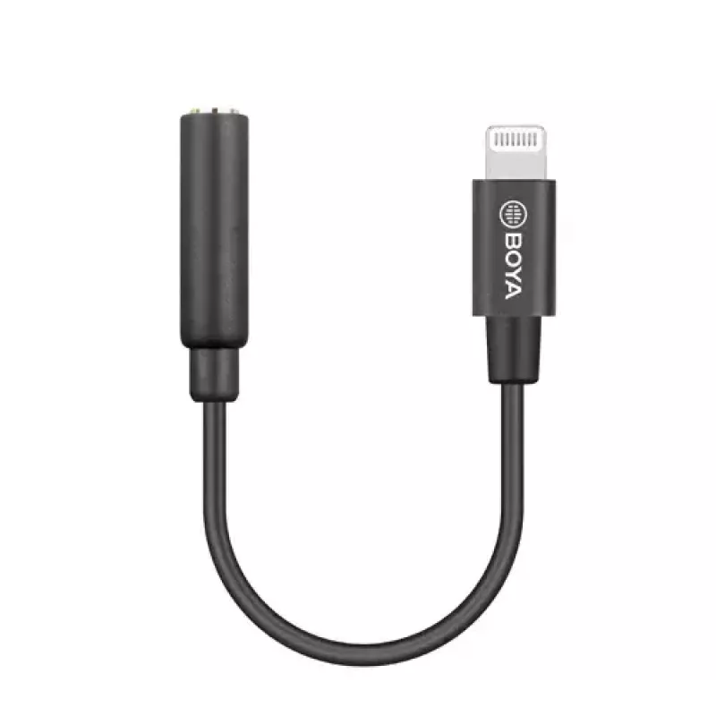 Kabel do telefonu komórkowego BOYA BY-K3 Czarny 3.5mm Lightning