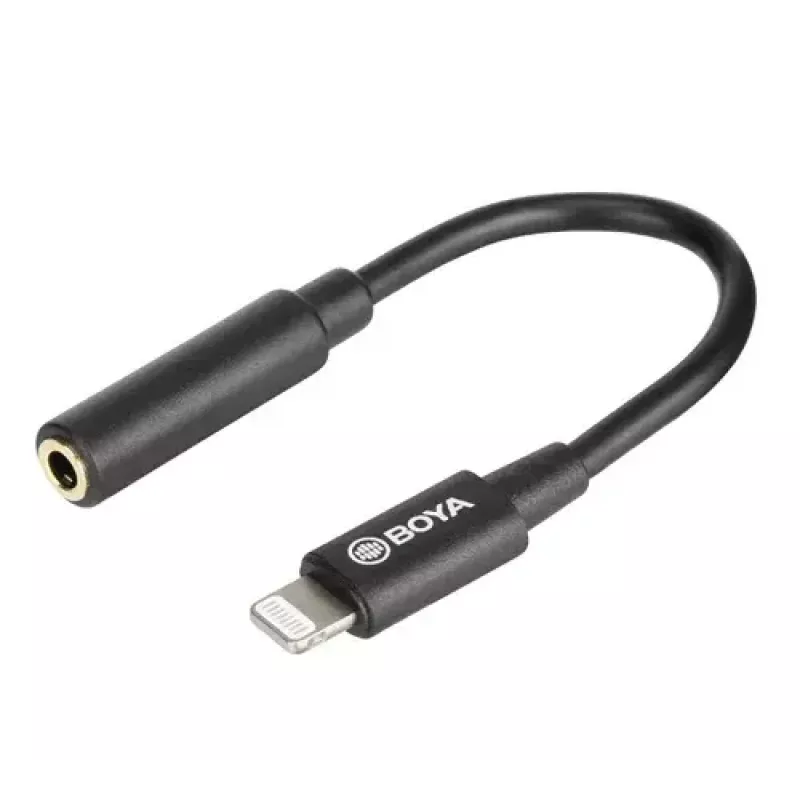 Kabel do telefonu komórkowego BOYA BY-K3 Czarny 3.5mm Lightning