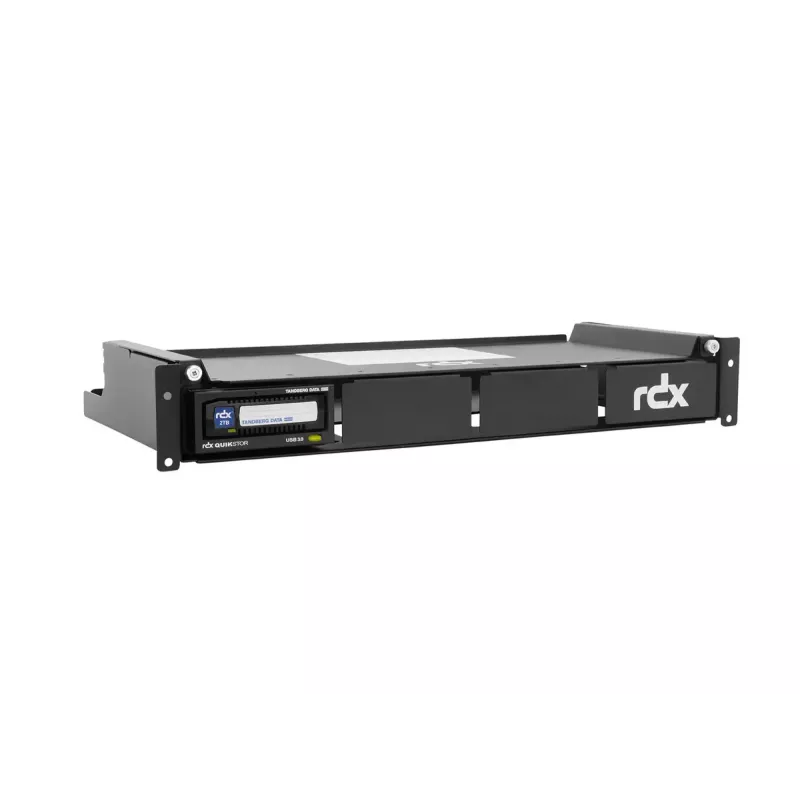 Overland-Tandberg 1.5U Rackmount QuadPAK na 1–4 zewnętrzne napędy RDX, 19 cali, czarny
