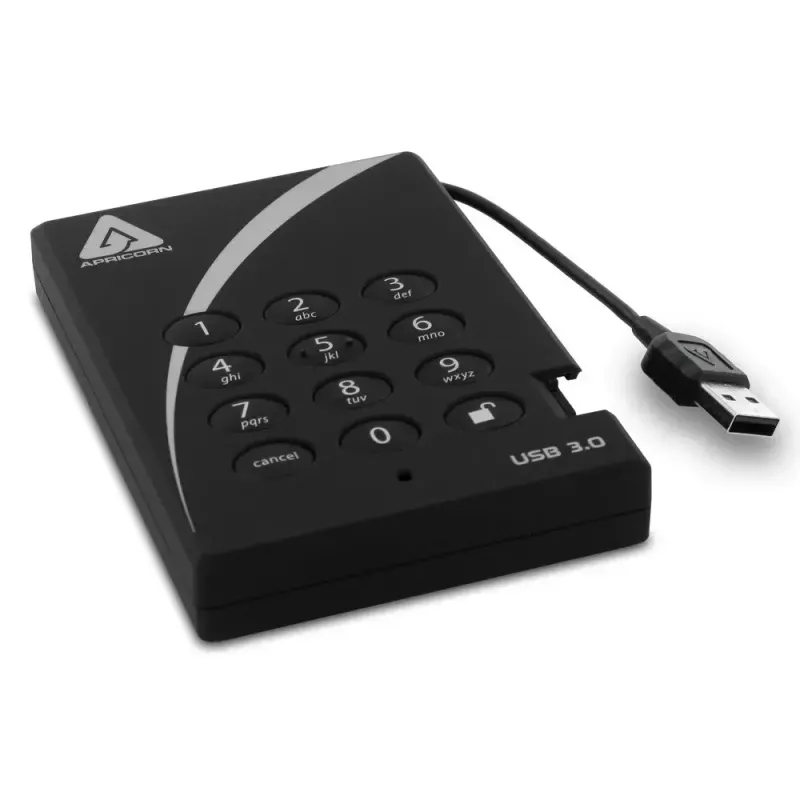 Zewnętrzny dysk twardy Apricorn 2 TB USB 3.2 Gen 1 Aegis Padlock