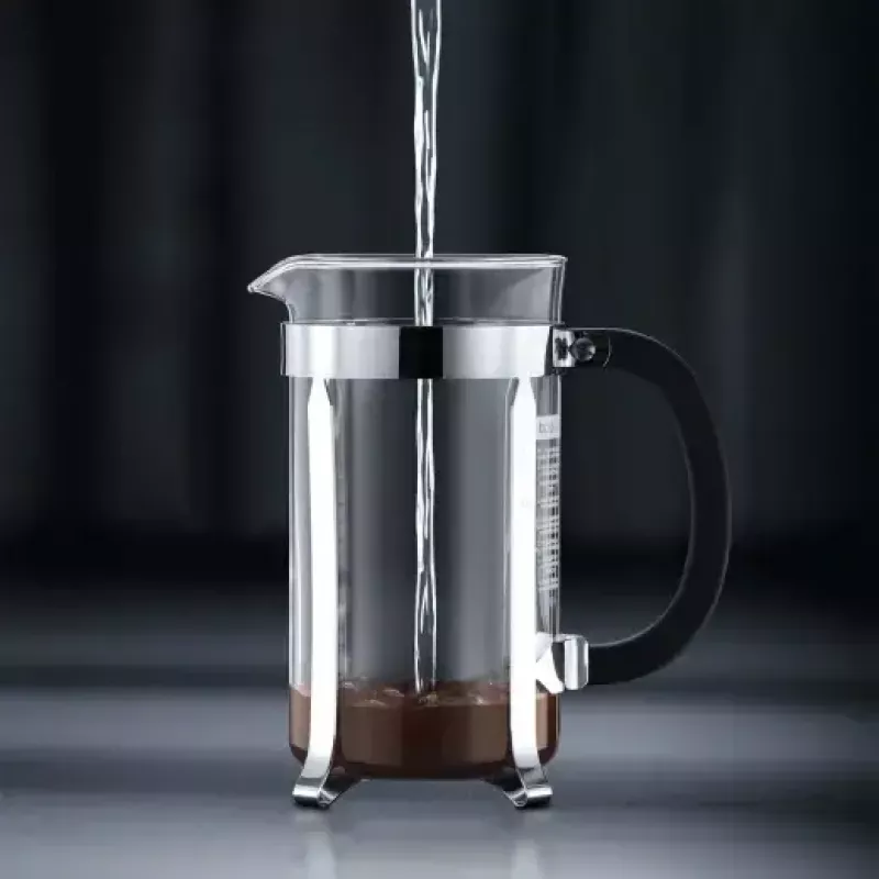 Ekspres French Press BODUM Chambord 8 filiżanek, czarna rama z chromowanym i szklanym dzbankiem