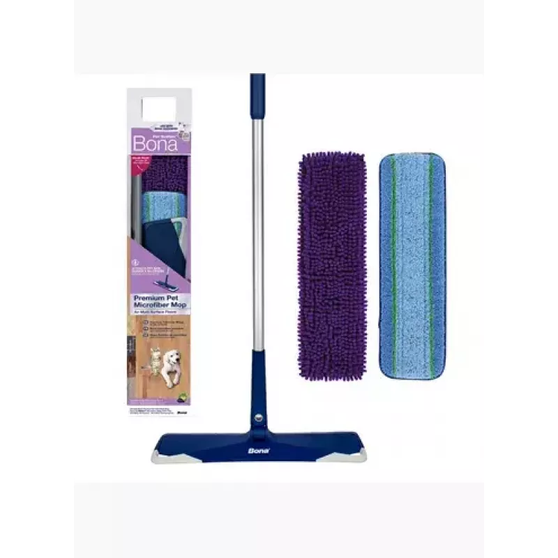 Mop Bona CA102085 Dry&wet z mikrofibry, niebieski, do laminatu, płytek, drewna