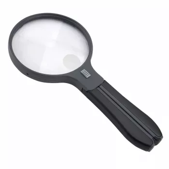 Szkło powiększające Carson Split Handle HF-11 — 3,5× ręczne szkło powiększające, czarny/przezroczysty, bateria AAA