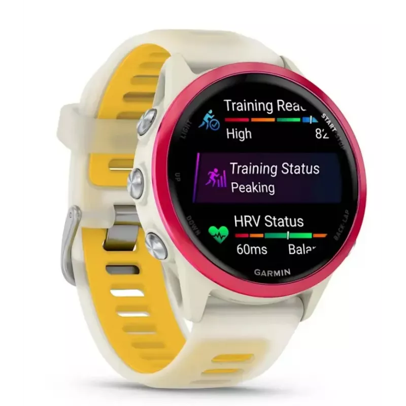 Sportowy smartwatch GARMIN Forerunner 570 42 mm, 1,2-calowy AMOLED 390×390, GPS, Wi‑Fi, 8 GB, 42 g, pasek silikonowy