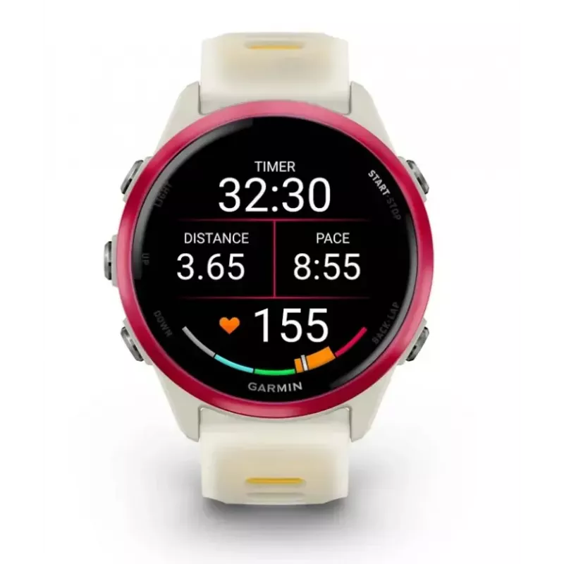 Sportowy smartwatch GARMIN Forerunner 570 42 mm, 1,2-calowy AMOLED 390×390, GPS, Wi‑Fi, 8 GB, 42 g, pasek silikonowy
