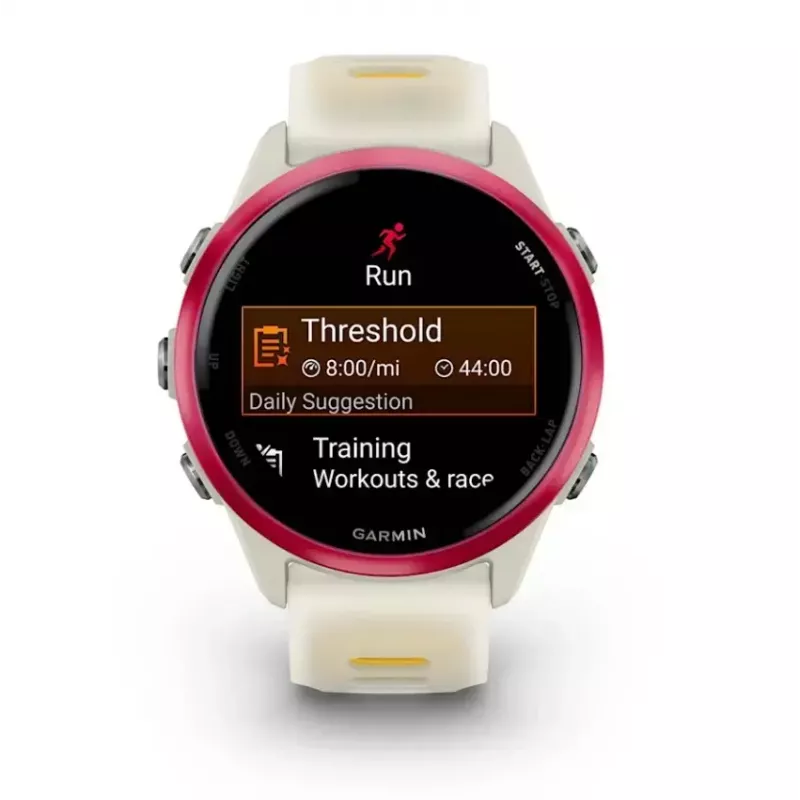 Sportowy smartwatch GARMIN Forerunner 570 42 mm, 1,2-calowy AMOLED 390×390, GPS, Wi‑Fi, 8 GB, 42 g, pasek silikonowy