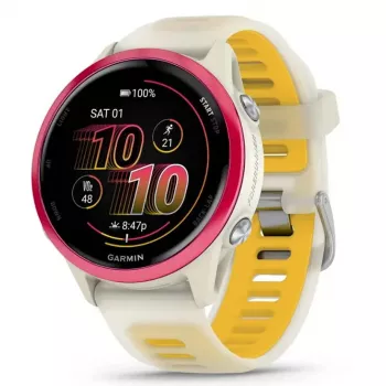 Sportowy smartwatch GARMIN Forerunner 570 42 mm, 1,2-calowy AMOLED 390×390, GPS, Wi‑Fi, 8 GB, 42 g, pasek silikonowy