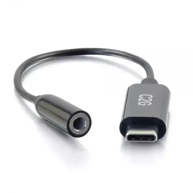 Kabel do telefonu komórkowego C2G 54426 USB-C na 3,5 mm czarny 0,09 m