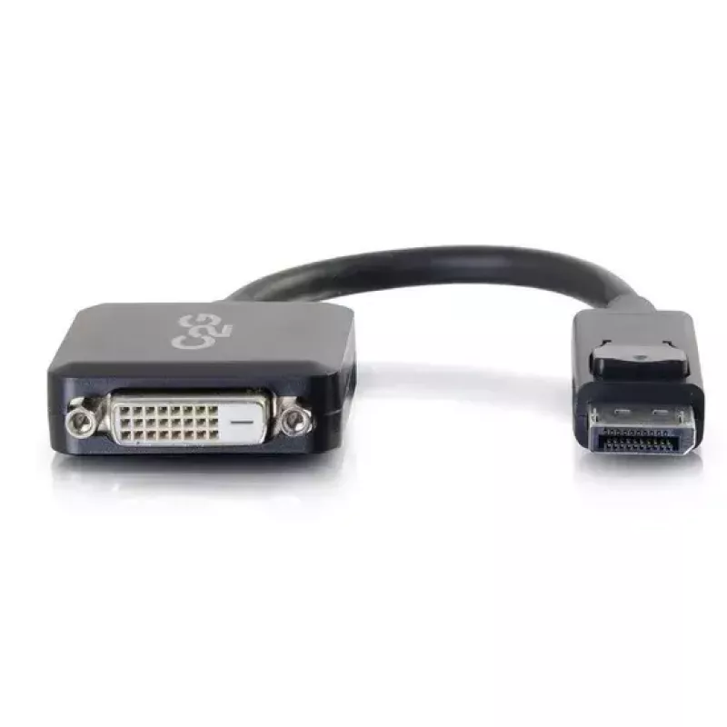 C2G 8in Adapter DisplayPort męski do Single Link DVI-D żeński, czarny