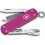 Nóż kieszonkowy Victorinox Classic SD Alox Flamino Party czerwony — kompaktowe wielofunkcyjne narzędzie z ostrzem, nożyczkami, pilnikiem do paznokci, śrubokrętem, kółkiem do kluczy