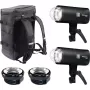 Zestaw dwóch lamp błyskowych studyjnych bezprzewodowych Elinchrom THREE DUAL — 2 lampy (model 20942.2)