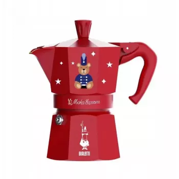 Kawiarka BIALETTI Moka Express 3-filiżankowa (150 ml) Czerwona kawiarka na kuchenkę