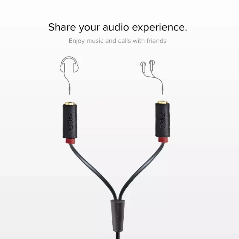 Kabel audio stereo SBS Audio z rozdzielaczem jack 3,5 mm