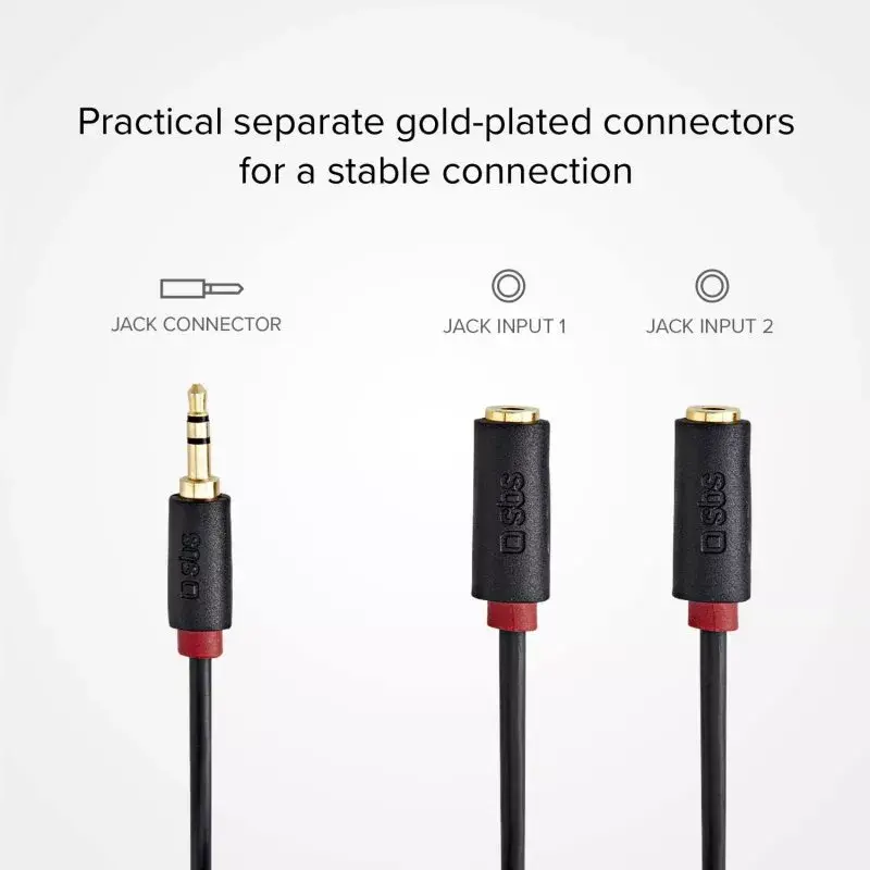 Kabel audio stereo SBS Audio z rozdzielaczem jack 3,5 mm