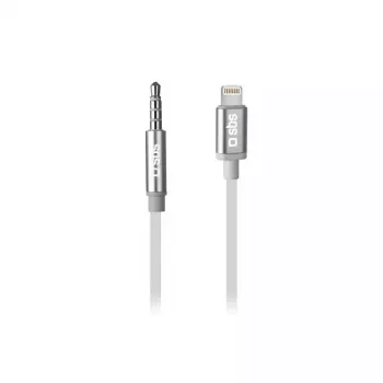 Kabel audio SBS TEADAPTIPJACK35W 1m 3.5mm Lightning Biały
