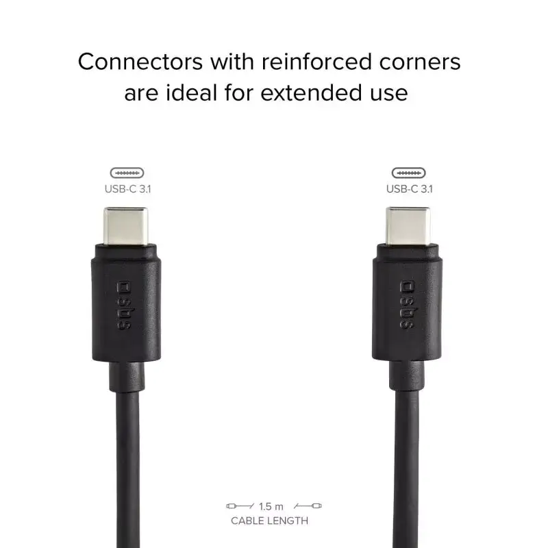 Kabel do transmisji danych i ładowania SBS TECABLETCC31K USB C 1.5 m USB 3.2 Gen 1