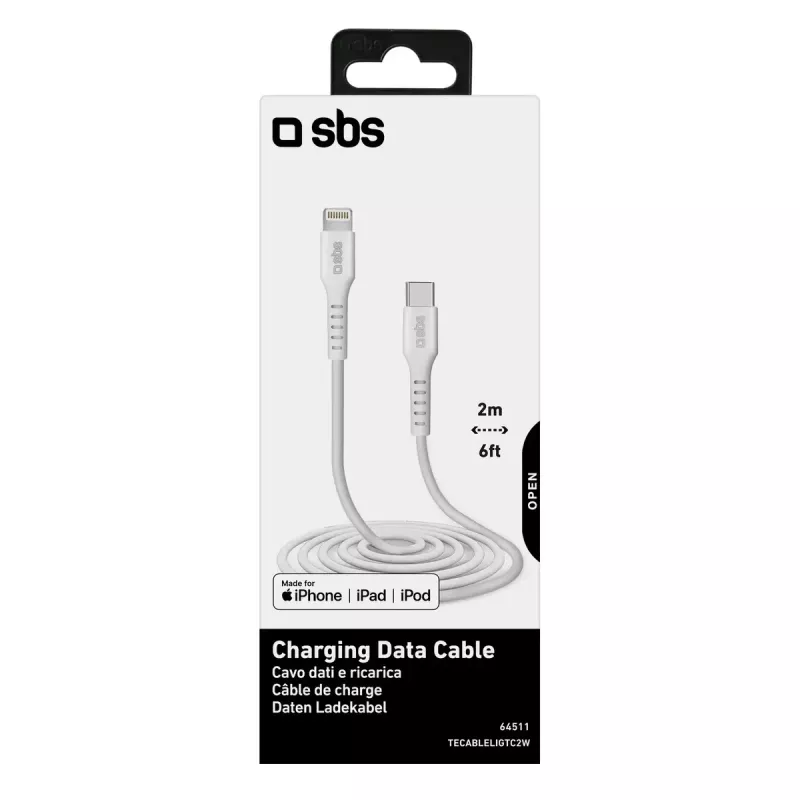 Kabel Lightning na USB-C SBS Mobile TECABLELIGTC2W — 2 m, biały