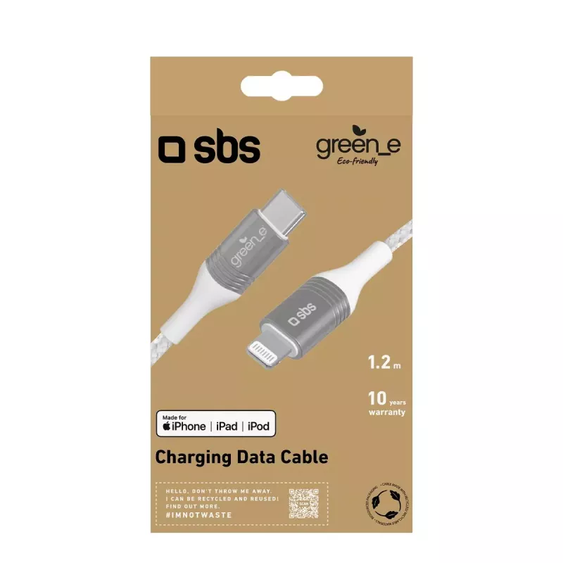 Kabel Lightning SBS GRECABLELIGTC12BW 1,2 m srebrno-biały