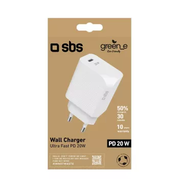 Ładowarka do urządzeń mobilnych SBS GRETR1CPD20W uniwersalna biała AC szybkie ładowanie