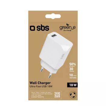Ładowarka do urządzeń mobilnych SBS GRETR1USB18W uniwersalna biała AC szybkie ładowanie