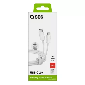 Kabel USB-C na USB-C SBS Mobile TECABLETISSUETCCG, USB 2.0, 1,5 m, biały