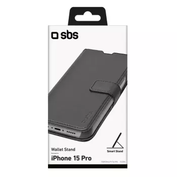 Etui portfelowe SBS TEBKWALIP1561PK do iPhone 15 Pro 6.1 cala czarne