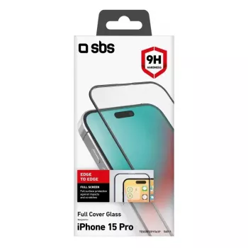 Ochraniacz ekranu/tyłu SBS do iPhone 15 Pro, silikon + szkło hartowane, przezroczysty, 1 szt.
