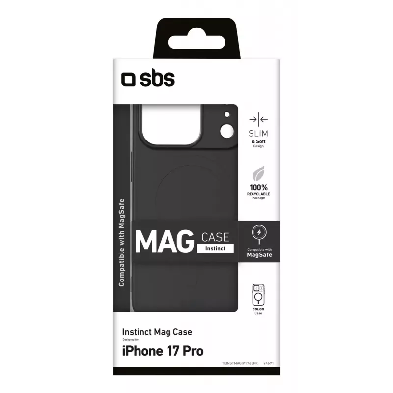 Pokrowiec na telefon SBS TEINSTMAGIP1763PK dla Apple iPhone 17 Pro 15,9 cm (6,28 cala) Czarny