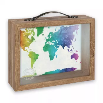 Skarbonka ZEP RM4545 Brązowe szkło Metal Drewno 210x65x170 mm