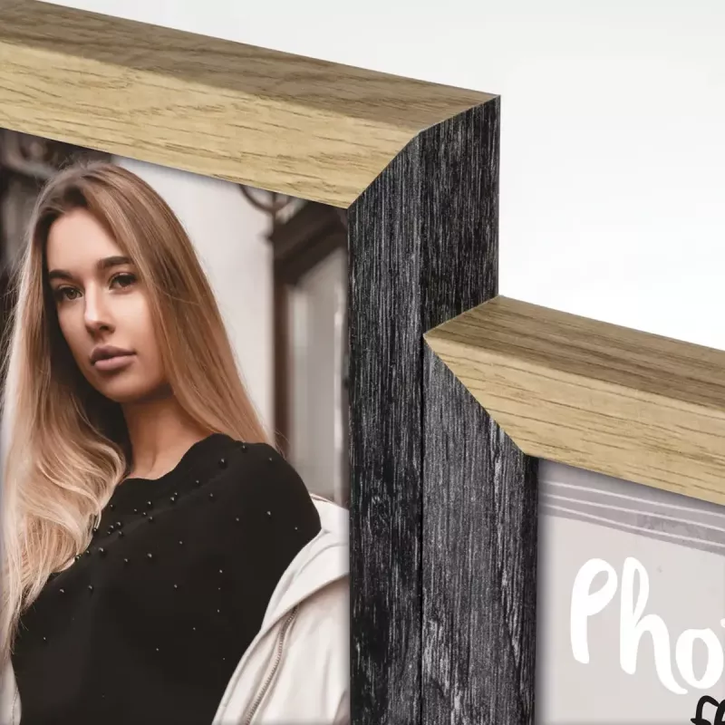 Zestaw ramek na zdjęcia ZEP Vercelli Czarny Brązowy MDF 535x320 mm