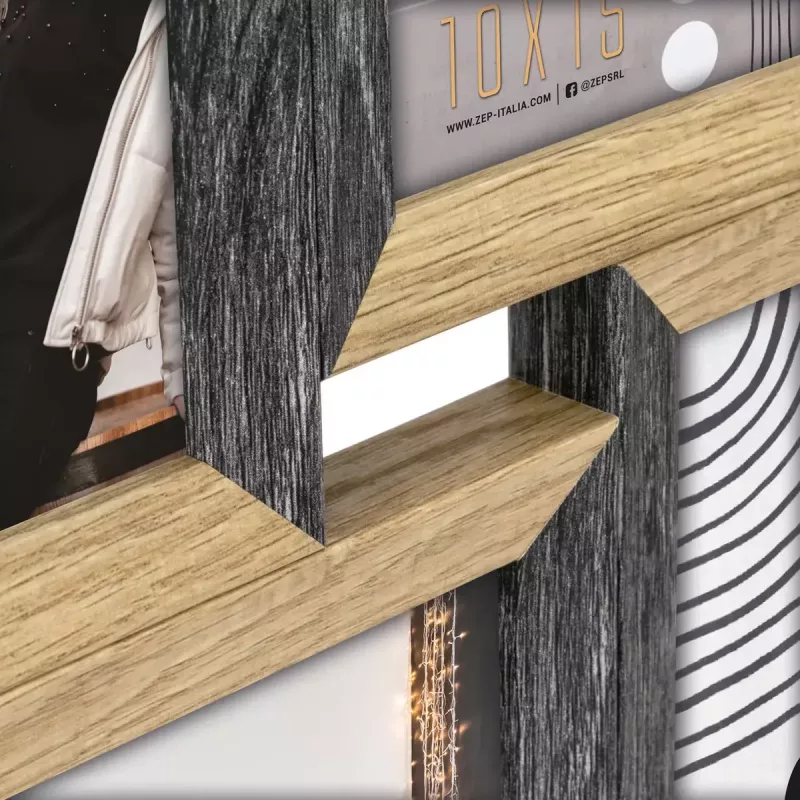 Zestaw ramek na zdjęcia ZEP Vercelli Czarny Brązowy MDF 535x320 mm
