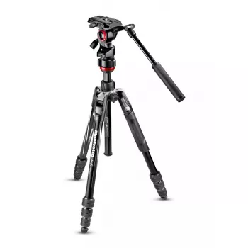 Statyw Manfrotto MVKBFRT-LIVE do aparatów cyfrowych i filmowych 3 nogi Czarny Czerwony Srebrny