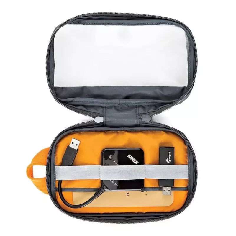 Lowepro GearUp Pouch Mini Saszetka Nylon Poliester Ripstop Szary Pomarańczowy