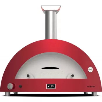 Wood Fired Pizza Oven Alfa Forni Moderno 5 Pizze czerwony — 5-pizza capacity, wood-fired
