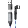 Kabel USB-C 2-w-1 STATIK PowerPivot Pro 2 m obrotowe złącze niebieska poświata